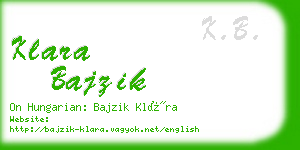 klara bajzik business card